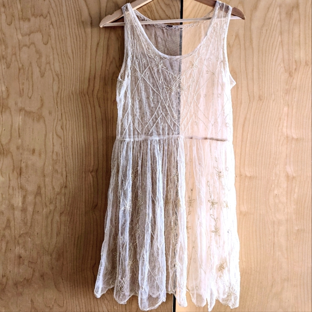 Perfect Condition Free People Starry Night Sheer Beaded Dress